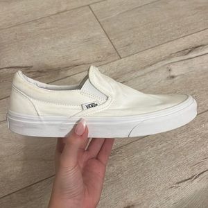 White Slip On Vans